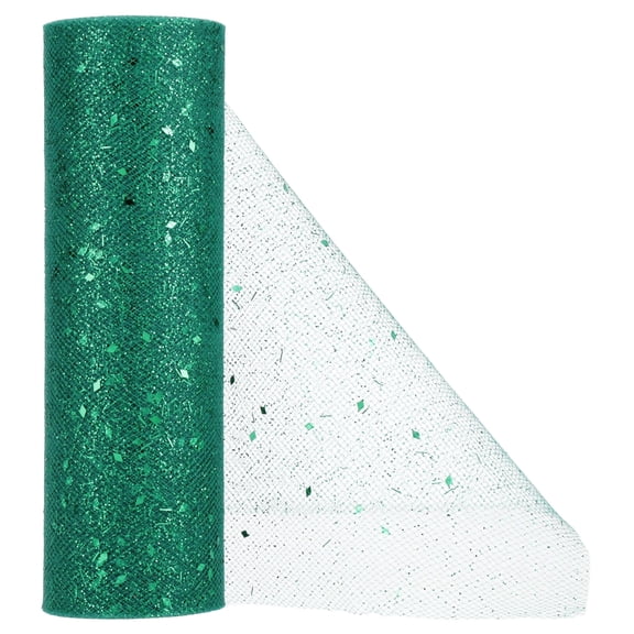 Green Glitter Tulle Christmas Ribbon, 6" x 15', by Holiday Time