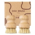 thumbnail image 3 of Hilingoto 2 Pack Bamboo Palm Brush, Scrub Brush for Dishes Pots Pans Kitchen Sink Cleaning, 3 of 10