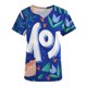 thumbnail image 4 of Camiseta de manga corta con cuello en V y estampado de mujer con estilo Blusa suelta con estampado OAVQHLG3B Store  lin121212, 4 of 4