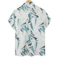 thumbnail image 3 of Mens Manga Corta Botón Abajo Camisas Botones Casuales Color Bloque Impresión con Blusa de Bolsillo Turndown, 100% Algodón Camisa Ligera para el Verano, 3 of 3