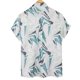 thumbnail image 3 of Mens Manga Corta Botón Abajo Camisas Botones Casuales Color Bloque Impresión con Blusa de Bolsillo Turndown, 100% Algodón Camisa Ligera para el Verano, 3 of 3