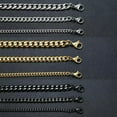thumbnail image 2 of Men's Link Chain Necklace Stainless Steel Gold Black Color Male Choker Jewellery, 2 of 6