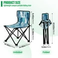 thumbnail image 3 of 600D Oxford Camping Chair Portable Foldable Chair Supports 220 lbs for Picnic, Fishing, Backpacking Blue Marine Life Patterns, 3 of 8