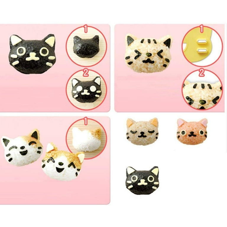 Cat Onigiri Mold Rice Ball Kit Nori Seaweed Punch Cutter Bento Accessories