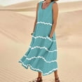 thumbnail image 2 of Sngxgn Women Long Tank Tops Ankle Length Maxi Dress Bodycon Sleeveless Racerback(Blue,XXXL), 2 of 6