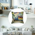 thumbnail image 5 of Cartoon Emoji Decorative Throw Pillow Case, Happy Lion Monkey Pig Panda Funny Faces on Train Choo Choo Art, Cushion Cover for Couch Living Room Car , Cobalt Blue Lime Green, 5 of 7
