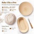 thumbnail image 4 of Jripae Bread Proofing Basket Set, 9" Round & 10" Oval Banneton Baskets,Complete Sourdough Starter Kit,Sourdough Bread Baking Supplies with Bread Lame, Sling, Dough Whisk, 4 of 8