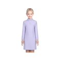 thumbnail image 2 of Girls Dress Purple Rib Knit Mock Turtleneck Straight Long Sleeve Winter 7 Years, 2 of 7