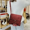 thumbnail image 5 of Ladies crossbody bag, fashion shoulder tassel bag-Wine red, 5 of 5