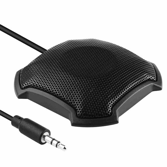 Desktop Conference Microphone 360° Omnidirectional Condenser 3.5mm Plug & Play PC Computer Mic Compatible with Windows Mac for PC Laptop Video Conference Recording Chatting Gaming Online Class Skype
