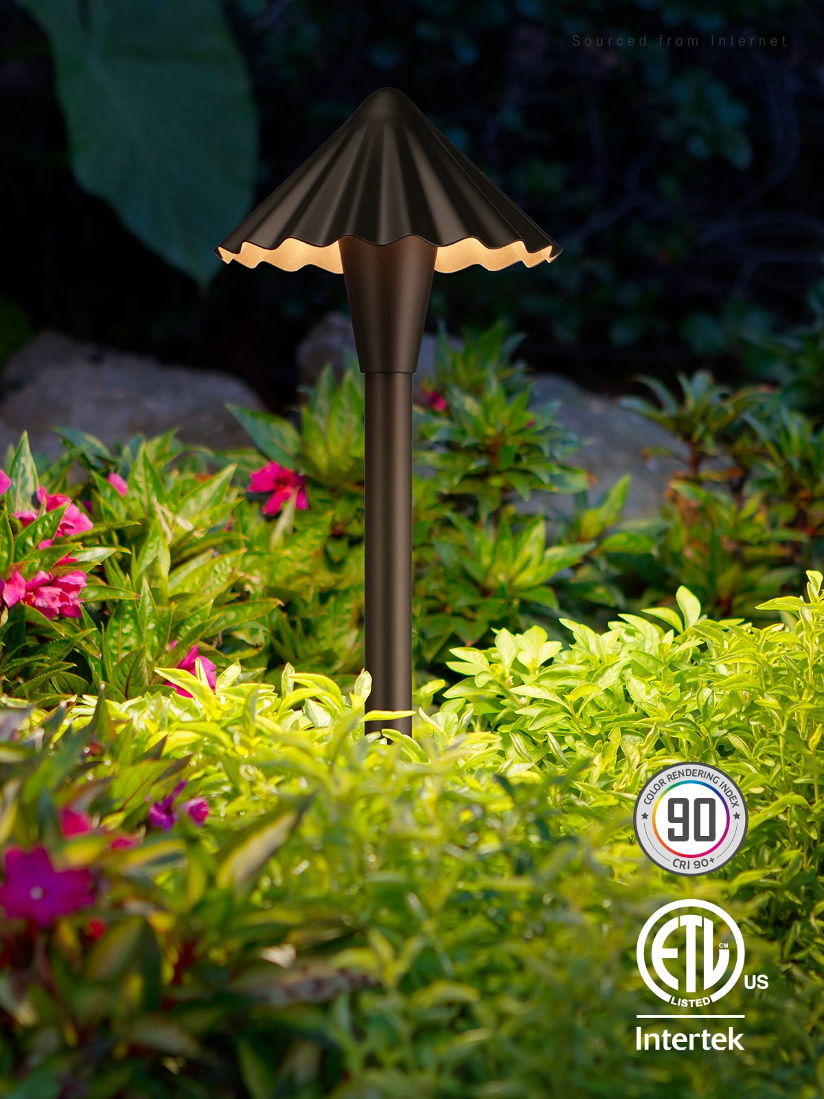 12 Pack 5CCT LED Pathway Landscape Lights, Low Voltage, 1800K/2700K/3000K/4000K/5000K, 12-24V AC/DC, IP65 Waterproof, Oil Rubbed Bronze, Aluminum