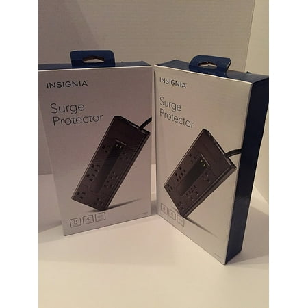Insignia™ - 8 Outlet 600 Joules Surge Protector Strip - Black