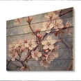 thumbnail image 2 of Designart "Minimalist Elegance in Pink Cherry Blossoms VI" Floral Print on Natural Pine Wood, 2 of 5