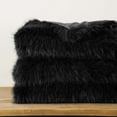 thumbnail image 3 of Black Fluffy Throw Blanket,Plush Fuzzy Cozy Fur Throws for Couch,Black Faux Blanket,50"x60", 3 of 8