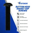 thumbnail image 3 of Fastenere Button Head Socket Cap Screws - 10-32 x 1-1/2" (50-Pcs) Alloy Steel, Fully Threaded, Fine Black Oxide Finish, Corrosion-Resistant, Machine Thread, Easy to Install w/ Allen Hex Drive, 3 of 7