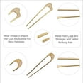 thumbnail image 3 of French hair pin Metal shaped hair pins (Pack of 4) - French pins for thick hair - Elegant Hair Fork Hair pin for Buns Women Girls Hairstyle, 3 of 5