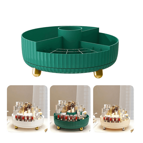 Rotating Makeup Organizer for Vanity - Bathroom Organizer and Lazy Organizer for Cosmetics Perfume Organizer Storage B