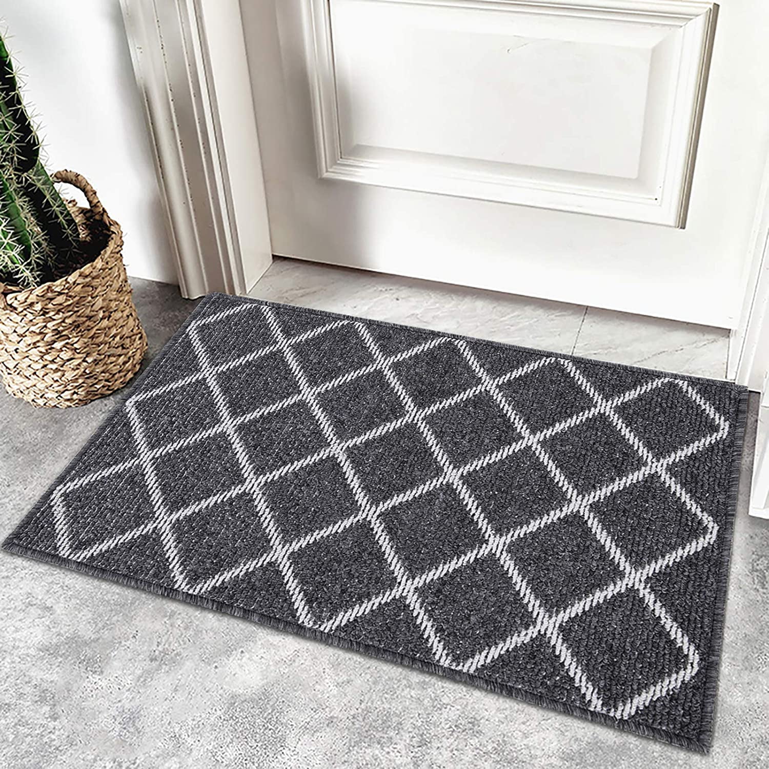 Cof Carvapet 2 Piece Non-Slip Kitchen Mat Rubber Backing Doormat Runner Rug Set 