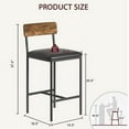 thumbnail image 6 of Bar Stools Set of 2, Upholstered Bar Chairs with Back, 25.5 Inches Kitchen Bar Stools with Footrest, Thick Cushion, Counter Height Barstools for Island, Counter Bar, 6 of 7
