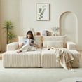 thumbnail image 5 of Aukfa 87" Oversized Double Chaise Lounge Indoor Chair Boneless Couch for Living Room, 4 Pillows, Beige, 5 of 9
