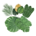 thumbnail image 1 of Luxtrada 78 Pieces 8 Kinds Artificial Palm Leaves Golden Tropical Leaves with Stems Jungle Leaves Decorations for Home Wedding Birthday Decorations, 1 of 7