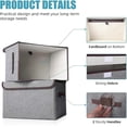 thumbnail image 2 of Large 22 Quart Linen Fabric Foldable Storage Bin Cube Organizer Basket with Flip-Top Lid & Handles, Clothes Blanket Box for Home, Office, Closet, Gray, 2 of 5