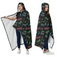 thumbnail image 2 of Wearable Blanket,Neon Controllers Games Icons Black Pattern Hooded Wearable Sherpa Blanket for Adults & Teens,Winter Poncho Shawl Wrap Cape Thick Warm,50"x60", 2 of 5