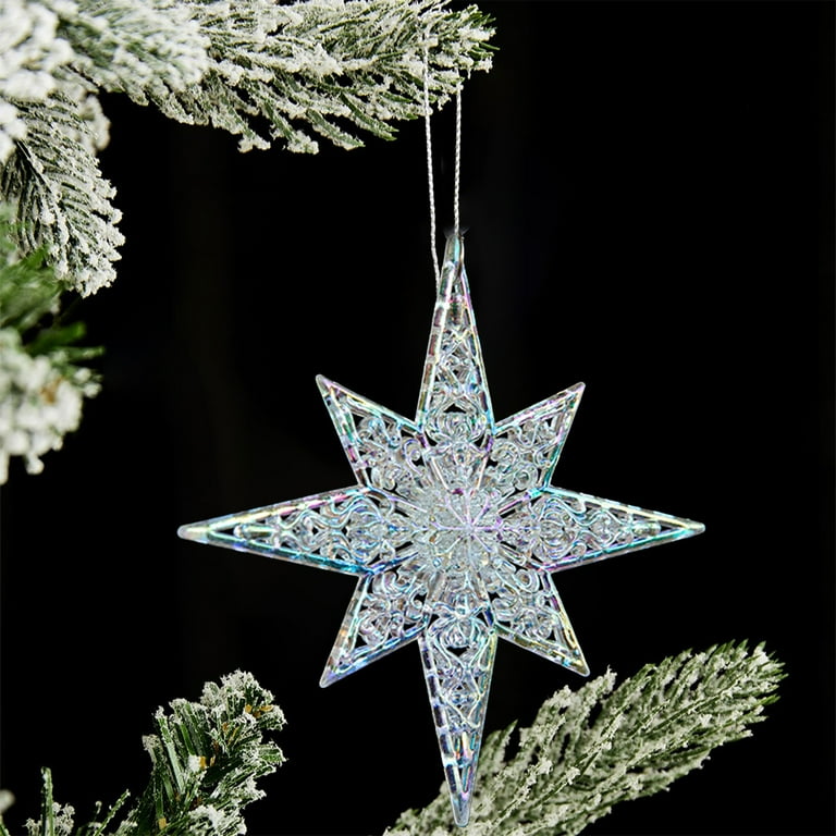 Peacheart Christmas Star Ornament, Clear Acrylic Crystal Star