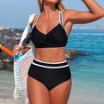 thumbnail image 5 of XuJwPNcy Two Piece Bikini Set for Women Criss Cross Back Push up Swim Top with High Waist Bottom Summer Beach Bathing Suits, 5 of 7