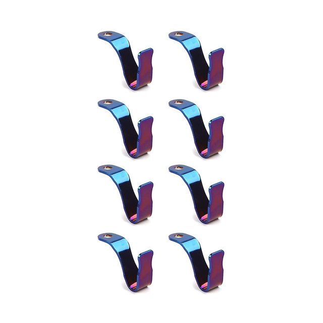 8 Uds casco de motocicleta gancho pequeño Universal acero inoxidable Color titanio motocicleta conveniente 6