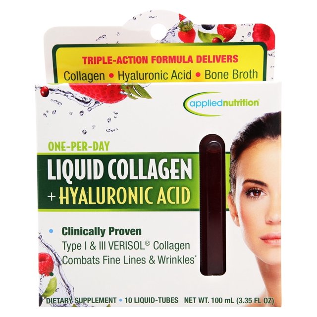 Applied Nutrition - Collagène Liquide un Jour + Acide Hyaluronique - 10 Tubes