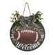 thumbnail image 2 of Xihbxyly Letrero de Bienvenida de Fútbol, Decoración Rústica, Percha Clásica de Madera con Cinta y Hojas, Decoración para Puerta de Entrada U Oficina, Ideal para Un Regalo Cálido, Tamaño de 30 Cm., 2 of 6