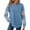 Blue #027, variant on Long Sleeve Tops for Women Loose Fit Dressy Waffle Knit Shirts Trendy Fall Fashion Crewneck Curved Hem Sweaters Wine L