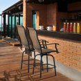 thumbnail image 5 of Yardi Yarda Set of 2 Outdoor Swivel Bar Stools with Armrests, Bar Height Patio Chairs with Steel Frame, Brown, 5 of 11