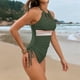 thumbnail image 4 of WILLBEST Traje de Baño 2 Piezas Mujer Traje de Baño de Retales de Color Liso para Mujer, 4 of 8