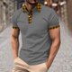 thumbnail image 1 of Blusa y camisa de manga corta con cuello vuelto para hombre, blusa de manga corta con solapa y botones estampados, blusa de poliéster para hombre, 1 of 5