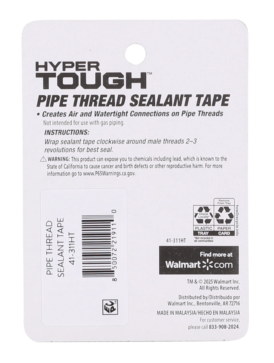 Hyper Tough Pfte Tape for General Purpose Use, Model Number 41-311HT
