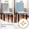 thumbnail image 4 of Sky Blue Chair Back Cover for Dining Room, Modern Pure Winter Sky Blue Removable Kitchen Chair Slipcovers, Washable Seat Protector for Restaurant Party Banquet Wedding Décor, 4 of 9