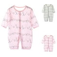 thumbnail image 4 of Delliss Baby Bodysuit Long Sleeve Jumpsuit Printed Cotton Rompers Infant Girls Boys Summer Onesie, 4 of 6