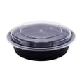 thumbnail image 3 of Fiambrera redonda de plástico con tapa | Apto para microondas y congelador de grado alimenticio | Contenedor de preparación de comidas desechable negro a prueba de fugas | Reutilizable, 3 of 8