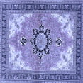 thumbnail image 1 of Ahgly Company Indoor Square Medallion Blue Traditional Area Rugs, 4' Square, 1 of 4