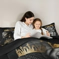 thumbnail image 5 of Feelyou Tribal Black Princess Bedding Comforter Set, Wildlife Lion King Twin Comforter Sets, Southwestern Bohemian Style Reversible Bedding Set, Luxury Bedroom Decor, 2pcs, 5 of 8