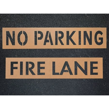 APS 4" FIRE LANE & NO PARKING Word Stencil for Painting Parking Lots & Curbs | Made in USA