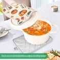 thumbnail image 3 of Yayeee Pot Holders Kitchen Heat Resistant with Pocket 7"x9.8" Cotton Oven Cooking Hot Pads, Beige Fall Coffee, 3 of 7