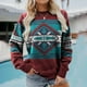 thumbnail image 1 of Puntoco Moda Mujer O-cuello Camiseta de manga larga Otoño Impresión Blusa suelta tops Sudadera Puntoco Puntoco-3716, 1 of 7