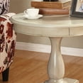 thumbnail image 3 of Roundhill Furniture Rene Round Wood Pedestal End Table in White, 3 of 4