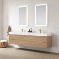 thumbnail image 3 of Palencia 84" Wall-Mount Vanity in North American Oak with White Top, 3 of 14