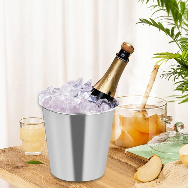 Cubo de hielo Cubo de champán de acero inoxidable Cubo ligero para refrigerios Contenedores de hielo para enfriar bebidas para reuniones familiares 1.1L Argenta Macarena cubeta de hielo
