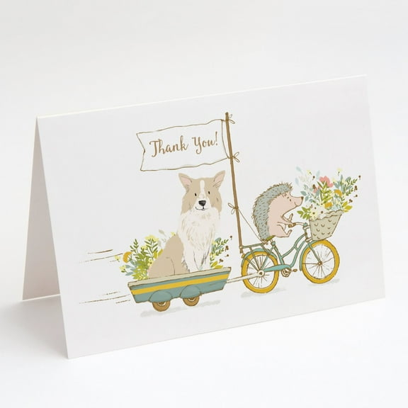 Border Collie Honey and Cream Greeting Cards and Envelopes Pack of 8