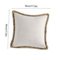 thumbnail image 3 of JoyMoreHome Home Decorative Throw Pillow Covers 17.7*17.7 Inch, Solid Linen Trimmed Indoor Outdoor Pillow Decor Cushion Cover, 3 of 6